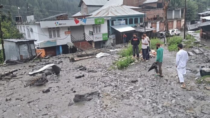Cloudburst damage in Kishtwar and waterlogged streets in Shopian