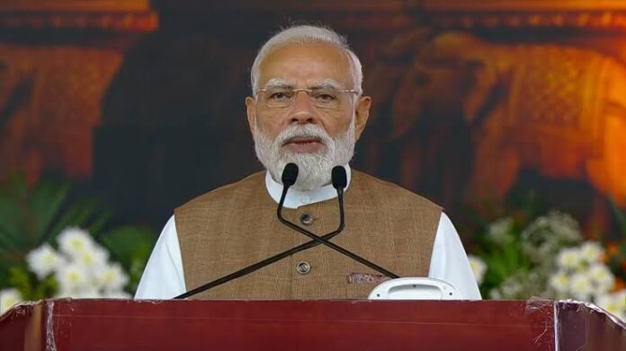 PM Narendra Modi at Vadodara programme event